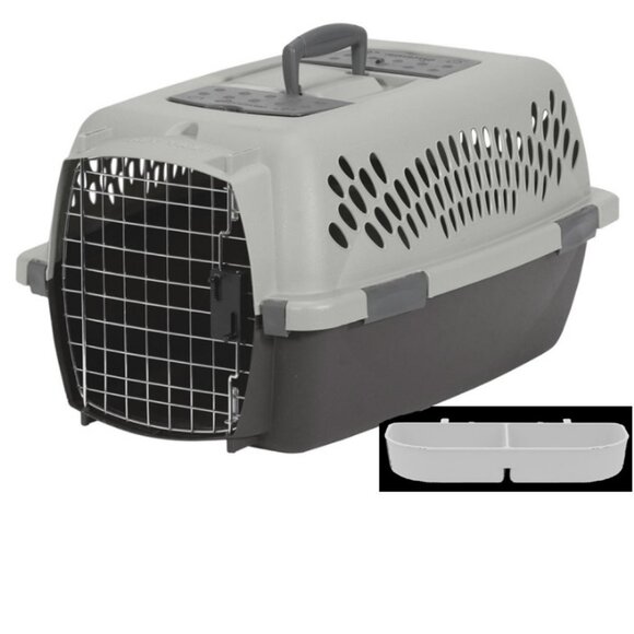 Petmate Cat Carrier Small Animal with 2 Compartments and Feeding Dish - Picture 1 of 1